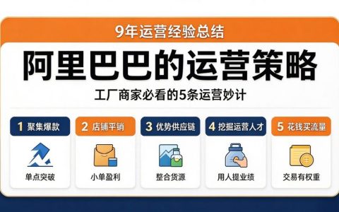 阿里巴巴的运营策略，送给工厂商家的运营锦囊妙计